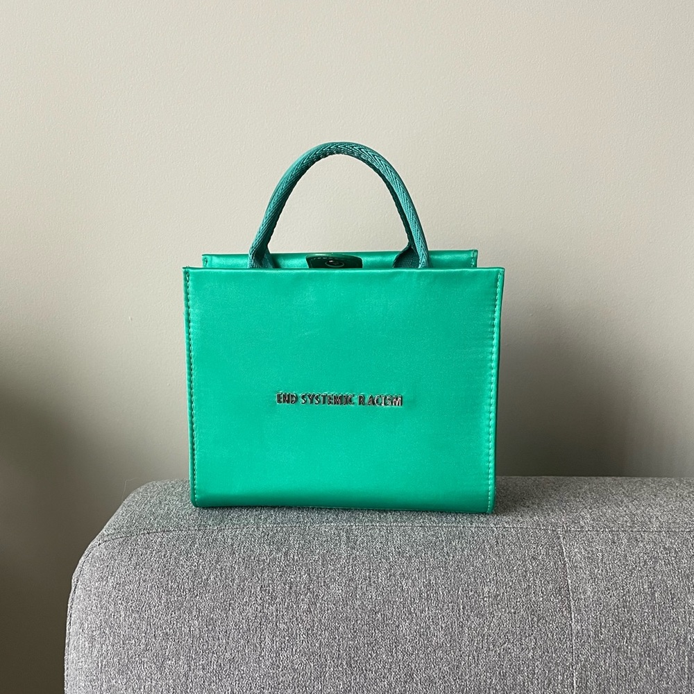 Brandon Blackwood: ESR (End Systemic Racism) Handbag - Satin Canvas Tote